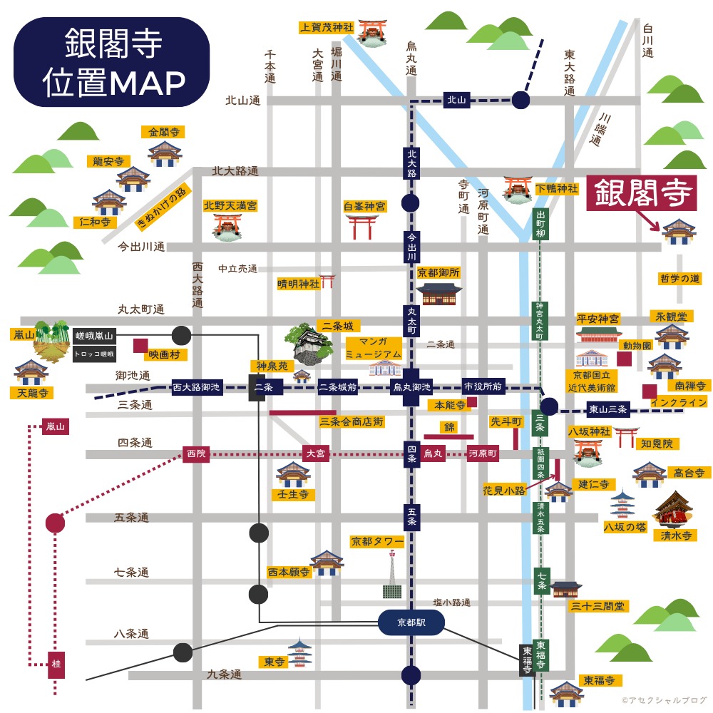 銀閣寺位置MAP