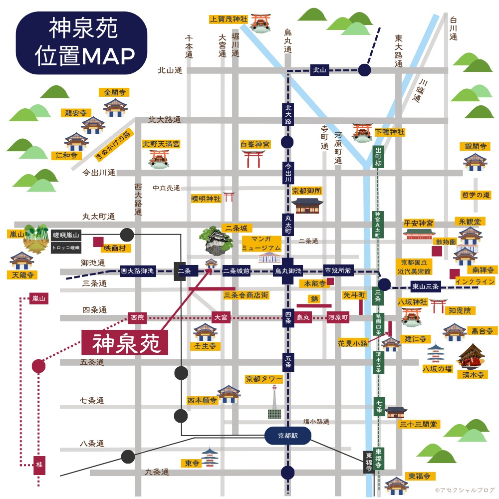 神泉苑位置MAP
