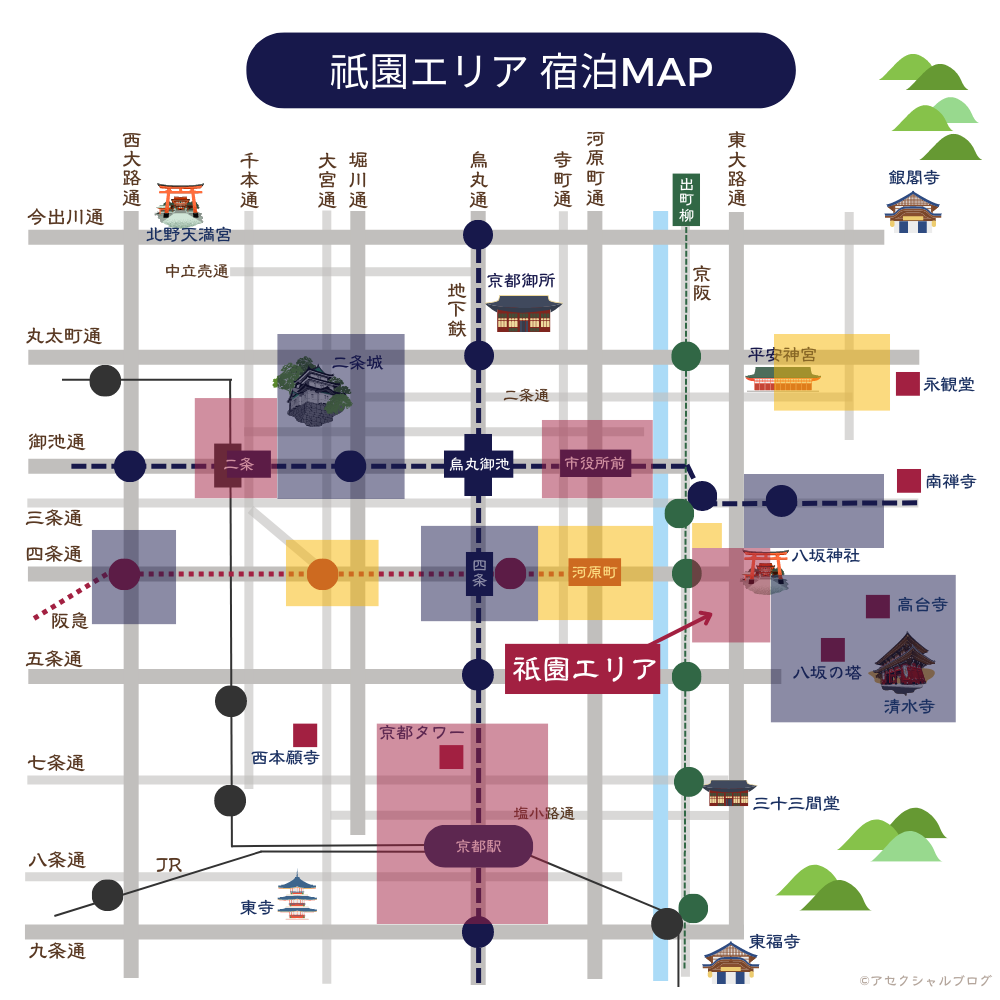 祇園エリア 宿泊MAP